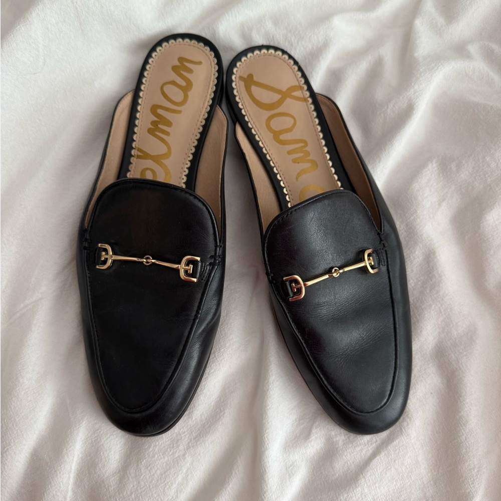 Sam Edelman Black Leather Flat Loafers